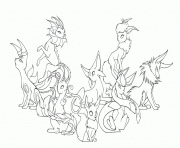 Printable Eevee Evolutions High Quality coloring pages